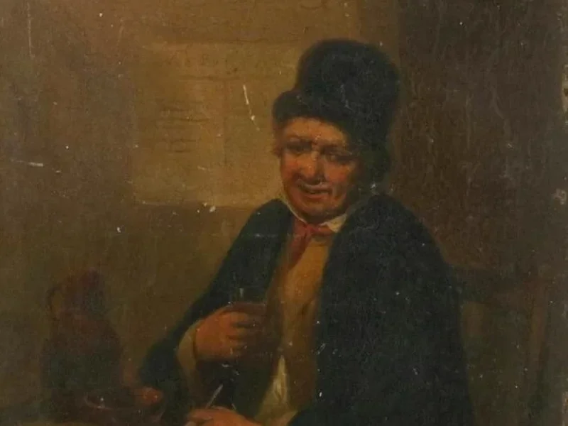 1798-Christian Frederik Christensen - Uomo in una taverna con il giornale